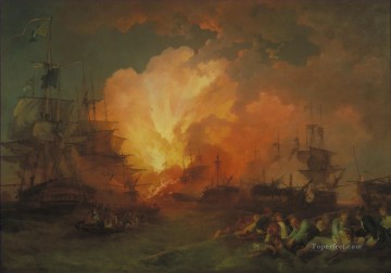 Phillip James De Loutherbourg La Batalla del Nilo Batallas Navales Pinturas al óleo